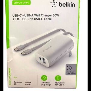 Belkin USB - C + USB - A Charger 30 Watt.